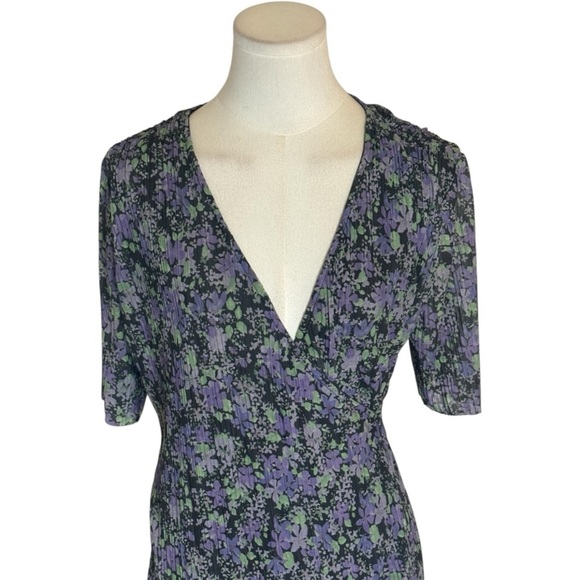 & OTHER STORIES Ditsy Floral Wrap Dress Sundress Sun Size 4 Party Boho Feminine - Picture 3 of 5